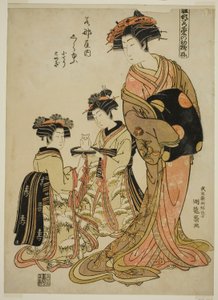 Shirayu von der Wakanaya, aus der Serie "Modelle für Mode: Neue Designs so frisch wie junge Blätter (Hinagata wakana no hatsu moyo)"