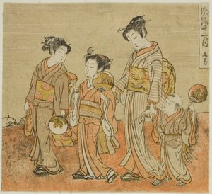 Der siebte Monat (Fumizuki), aus der Serie „Modische zwölf Monate (Furyu juni tsuki)“ von Isoda Koryusai