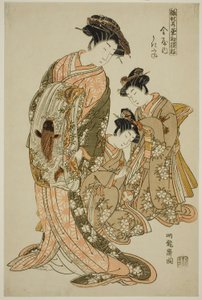 Ukifune von Kanaya, aus der Serie "Modelle für Mode: Neue Designs so frisch wie junge Blätter (Hinagata wakana hatsu moyo)"