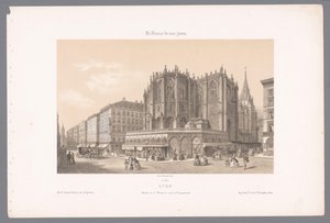 Ansicht der Kirche Saint-Nizier und der Rue de l