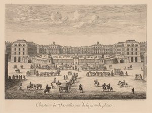 Ansicht des Schlosses von Versailles, vom Hauptplatz von Israël Silvestre