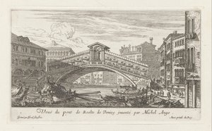 Blick auf die Rialtobrücke und den Canal Grande, Venedig von Israël Silvestre