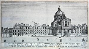 Ansicht der Kapelle und Maison de Sorbonne (Stich) von Israel the Younger Silvestre