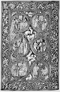 Kopie der Elfenbeinrückseite des Psalters der Königin Melisende, reproduziert in Die Kreuzzüge: die Geschichte des lateinischen Königreichs Jerusalem von T.A. Archer, 1894