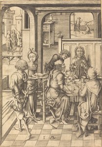 Christus in Emmaus, ca. 1480 von Israhel van Meckenem