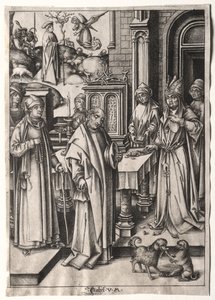 Hohepriester lehnt das Opfer von Joachim ab von Israhel van Meckenem
