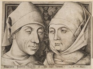 Porträt von Israhel van Meckenem und seiner Frau Ida von Israhel van Meckenem