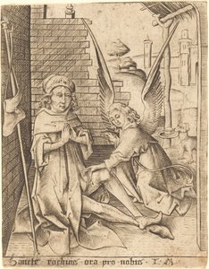 Heiliger Rochus, ca. 1490-1500 von Israhel van Meckenem