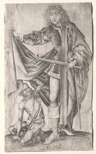St. Martin teilt seinen Mantel mit einem Bettler von Israhel van Meckenem