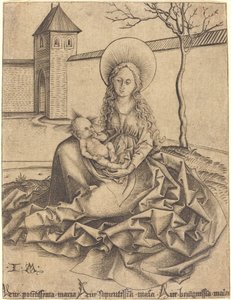 Jungfrau und Kind in einem Hof von Israhel van Meckenem after Martin Schongauer