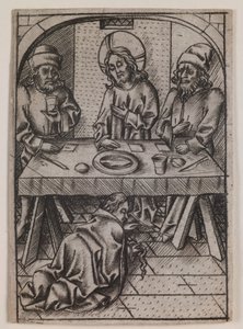 Maria Magdalena wäscht Christus die Füße, um 1500 von Israhel van the younger Meckenem