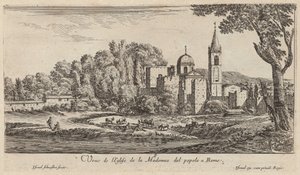 Ansicht der Kirche Madonna del Popolo in Rom von Israël Silvestre