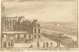 Ansicht des Hauses von Monsieur de Bretonuiller auf der Insel Notre Dame von Israël Silvestre