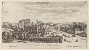 Veue du Campo Vacine et Colisée à Rome von Israël Silvestre