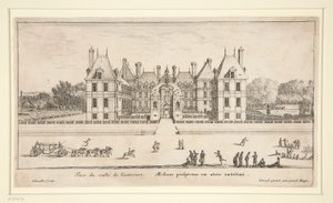 Ansicht von Schloss Liencourt: Der Vorhof von Israël Silvestre