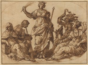 Tugend triumphiert über Laster von Italian 16th Century