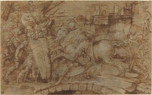 Horatius Cocles verteidigt Rom von Italian 16th Century or Master of the Victoria and Albert Diableries