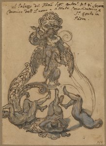Türklopfer mit Zeus, der Riesen besiegt von Italian 17th Century or Italian 18th Century