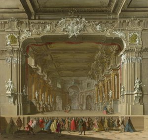 Das Innere eines Theaters, frühes 18. Jahrhundert von Italian Master