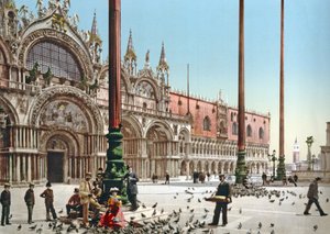 Taubenfütterung auf dem Markusplatz, Venedig