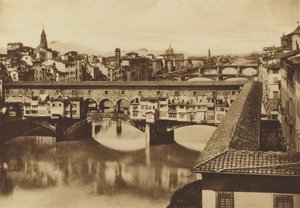 Florenz: Ansicht der Lungarno mit den Brücken Vecchio, S. Trinita, Carraia und Ferro alle Cascine von Italian Photographer