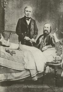 Garibaldi, verwundet in der Schlacht, mit seinem Arzt von Italian Photographer