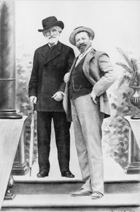 Giuseppe Verdi, italienischer Komponist (1813-1901), und Tenor Francesco Tamagno (1850-1905) in Montecatini Ende des 19. Jahrhunderts
