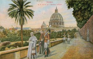 Papst Pius X. in den Gärten des Vatikans, Rom von Italian Photographer