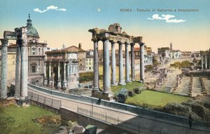 Rom, Italien, Tempio Di Saturno E Vespasiano