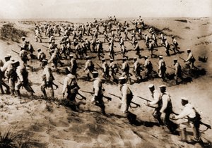 Die italienische Landung in Benghasi (oder Bengazi) (Libyen) in der Kyrenaika