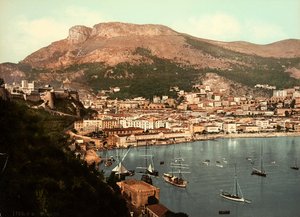 Blick auf die Stadt Monaco, zur gleichnamigen Bucht, im Fürstentum Monaco, in Frankreich von Italian Photographer
