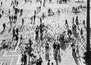 Ansicht der Menschenmengen auf der Piazza San Marco, Venedig, um 1965 von Italian Photographer