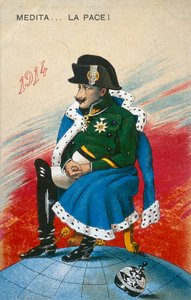 1914, Meditiert... Frieden! Karikatur des Nicht-Interventionismus von Italian School
