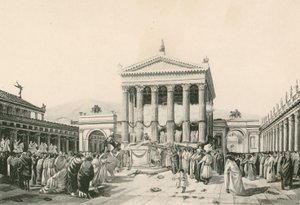 Ein Opfer für Jove im Zivilforum (Gravur) von Italian School