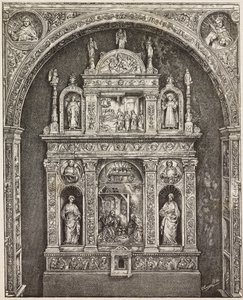 Altar in der Kirche St. Cita, von Antonello Gagini, Palermo, Italien, Gravur nach einer Zeichnung von G. Cavallotti, aus L
