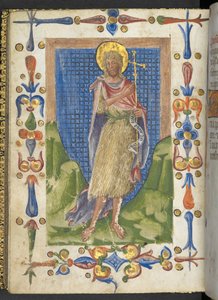 Eine illuminierte Seite aus dem Calendarium, frühes 15. Jahrhundert (Pergament) von Italian School
