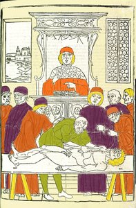 Anatomische Dissektion. Gravur aus einem medizinischen Traktat von Gerolamo Cardano, Florenz von Italian School