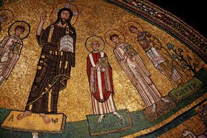 Apsis mit Christus, Heiligen und Papst Gregor IV (Mosaik)