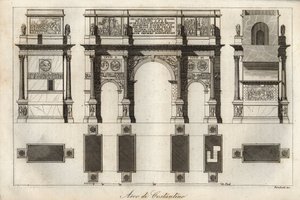 Konstantinsbogen in Rom (315 n. Chr.) - Gravur aus „Usi e Costumi di Tutti i Popoli dell