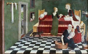 Geburt der Jungfrau (Teil eines Predella), Veneto, ca. 1480 von Italian School