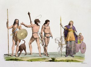 Briten, Kaledonier und Königin Boudica, Tafel 4 aus Die Geschichte der Nationen (Aquatinta)