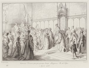 Caterina Cornaro heiratet per Stellvertreter Jacopo Lusignano, König von Zypern von Italian School