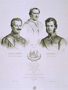 Karl Albert, Pius IX und Leopold II, 1848 von Italian School