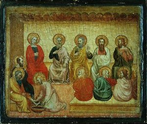 Christus wäscht den Jüngern die Füße, Arezzo, ca. 1390 von Italian School