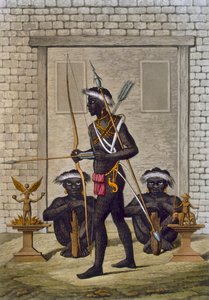 Kongostämme und Fetischfiguren bewachen den Palast des Saba oder Herrschers, ca. 1820er-30er Jahre von Italian School