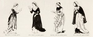 Kostüme aus der Oper Falstaff von Verdi, aus L