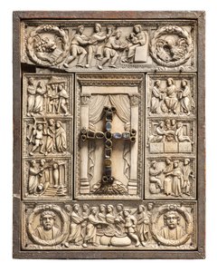 Rückseite eines Evangelienbuches