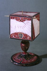 Kubische Sonnenuhr, zeigt die Zeit in alten italienischen, babylonischen und jüdischen Stundensystemen, Florentinisch, ca. 1560