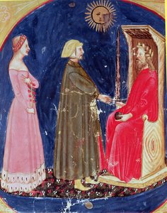 Dante und Beatrice vor Justinian (482-565) aus Die Göttliche Komödie von Dante Alighieri (1265-1321)