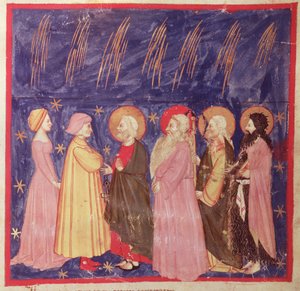 Dante und Beatrice mit den Heiligen des Paradieses, aus Die Göttliche Komödie von Dante Alighieri (1265-1321)
